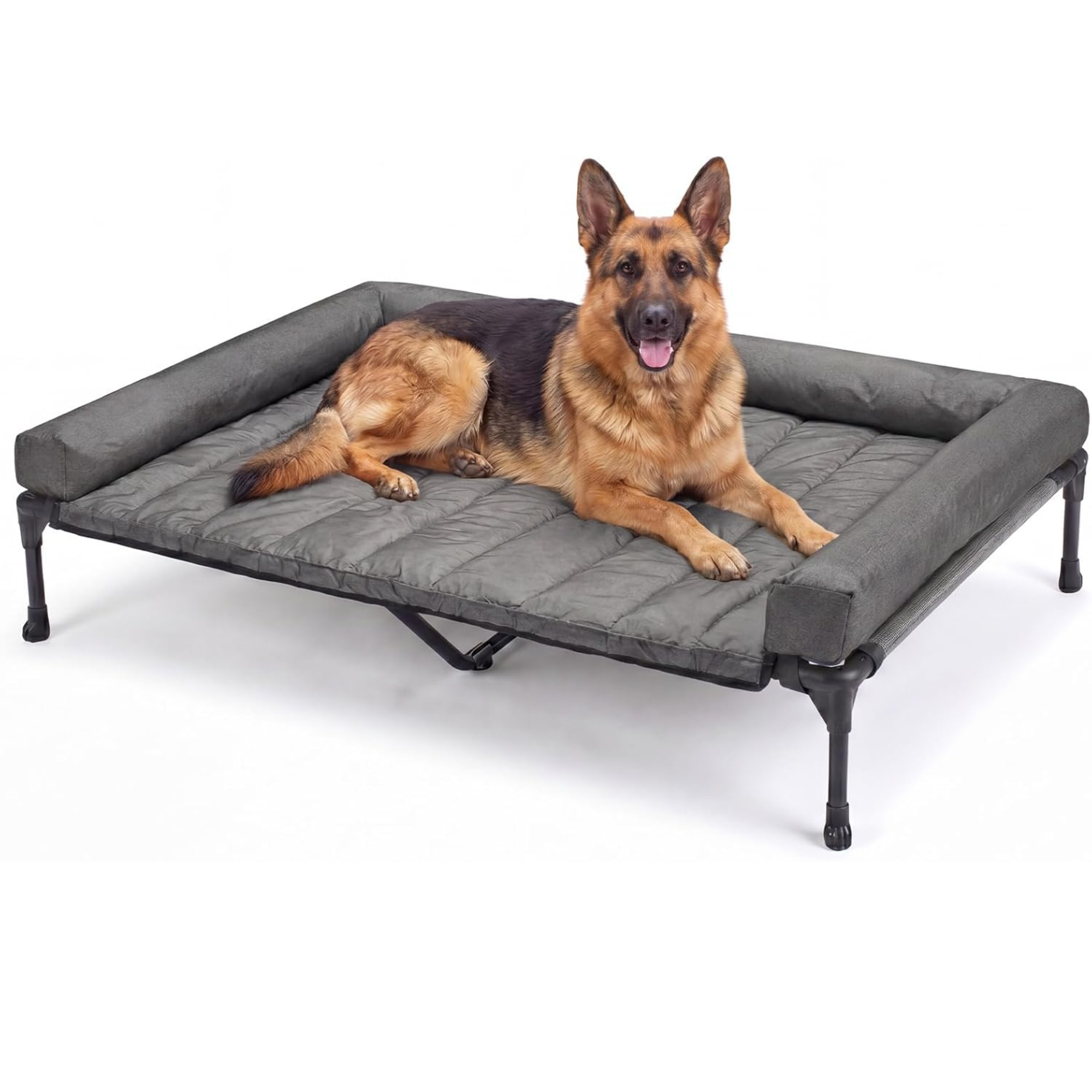 Elevated Cooling Dog Bed With Waterproof Cushion Bolster