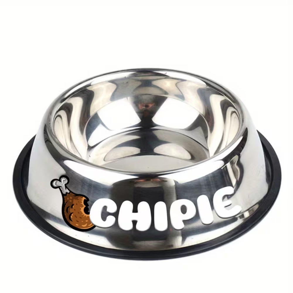 [Copy]Stainless Steel Pet Bowl With Custom Name For Cats And Dogs