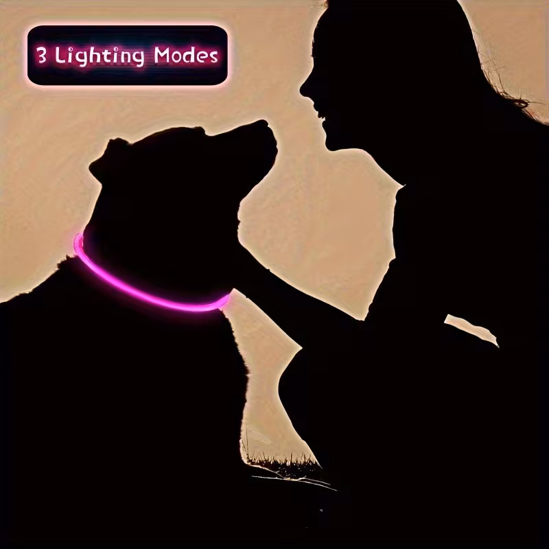 led light collar luminous anti   collar usb rechargeable abs material lithium polymer battery 5