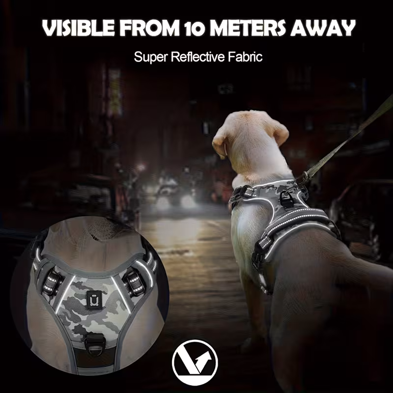 reflective dog harness with handle for easy walking and training 8