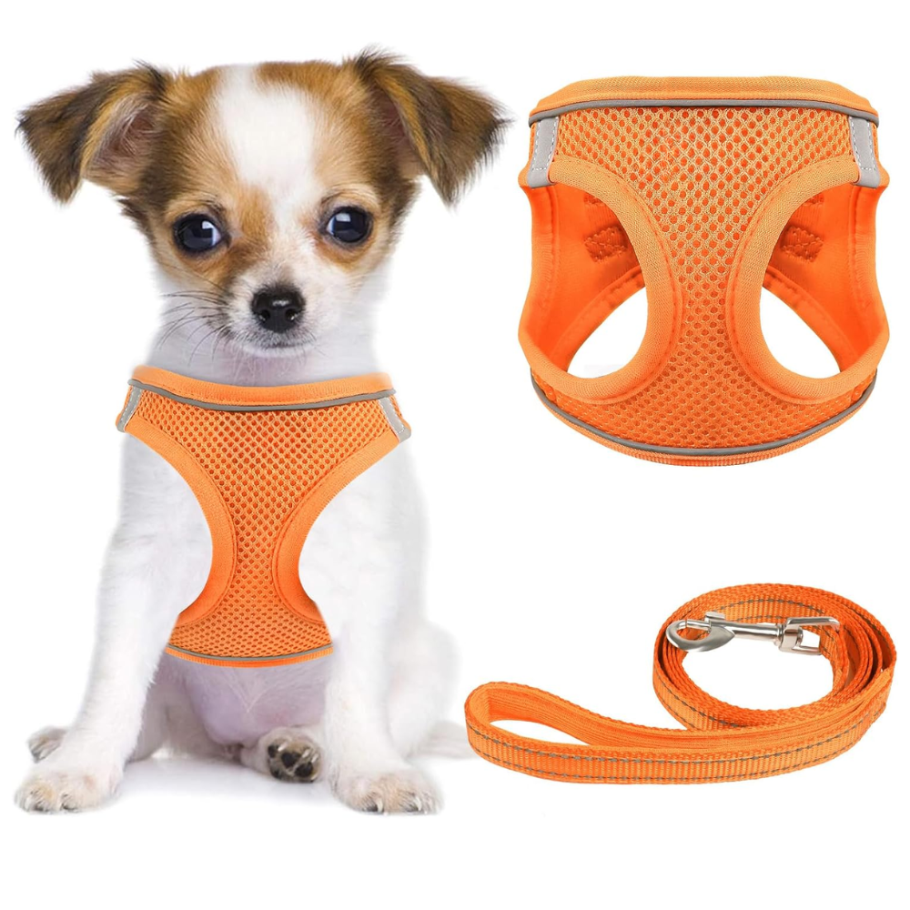 Dog Harness and Leash Set No Pull Mesh Reflective Vest For Pets