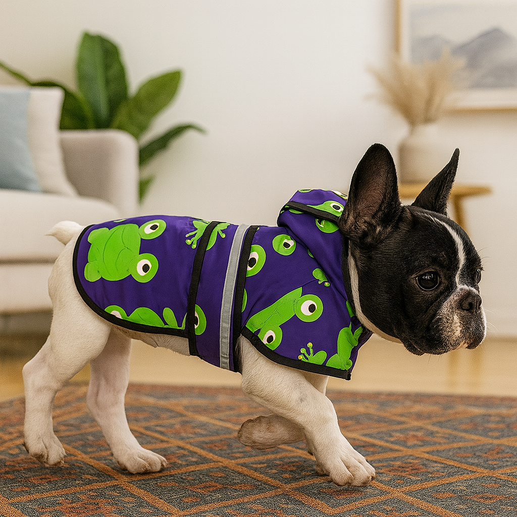 Reflective Adjustable Hooded Pet Rain Coat With Leash Hole