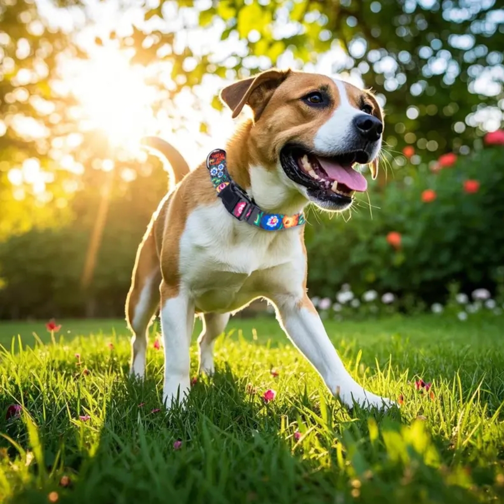 Christmas Reflective Dog Collar + Leash — Quick-Release & 360° Swivel, Night-Safe