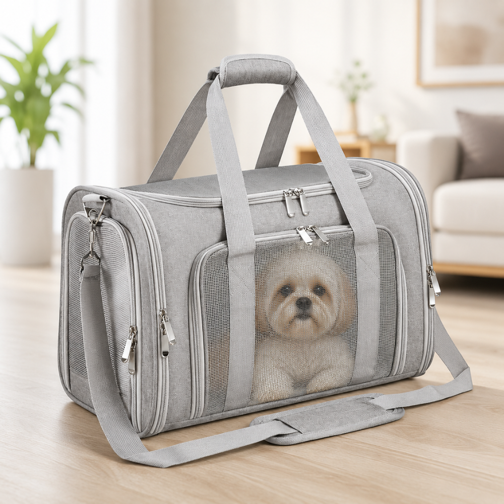 Mesh Travel Soft Sided Cat Dog Pet Carrier Collapsible Pets For Dogs