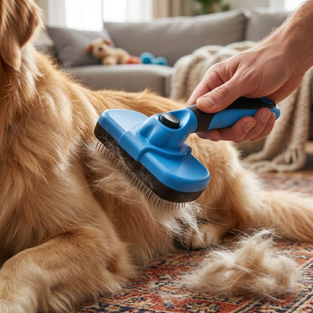 Pet Grooming Brush With Hair Removal And Deshedding Tool