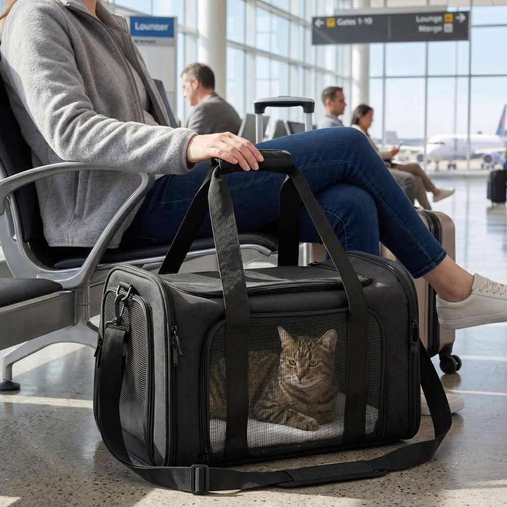 Soft Sided Collapsible Waterproof Travel Carrier For Pets