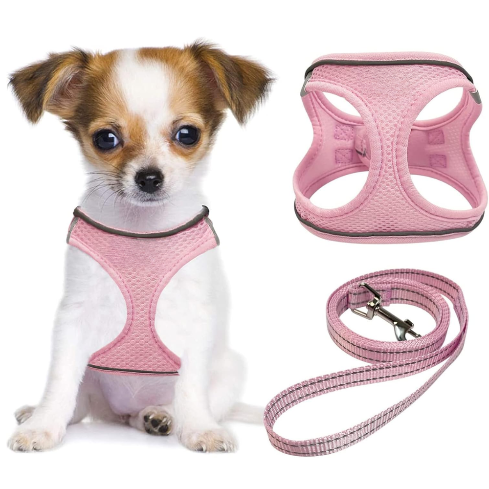 Dog Harness and Leash Set No Pull Mesh Reflective Vest For Pets