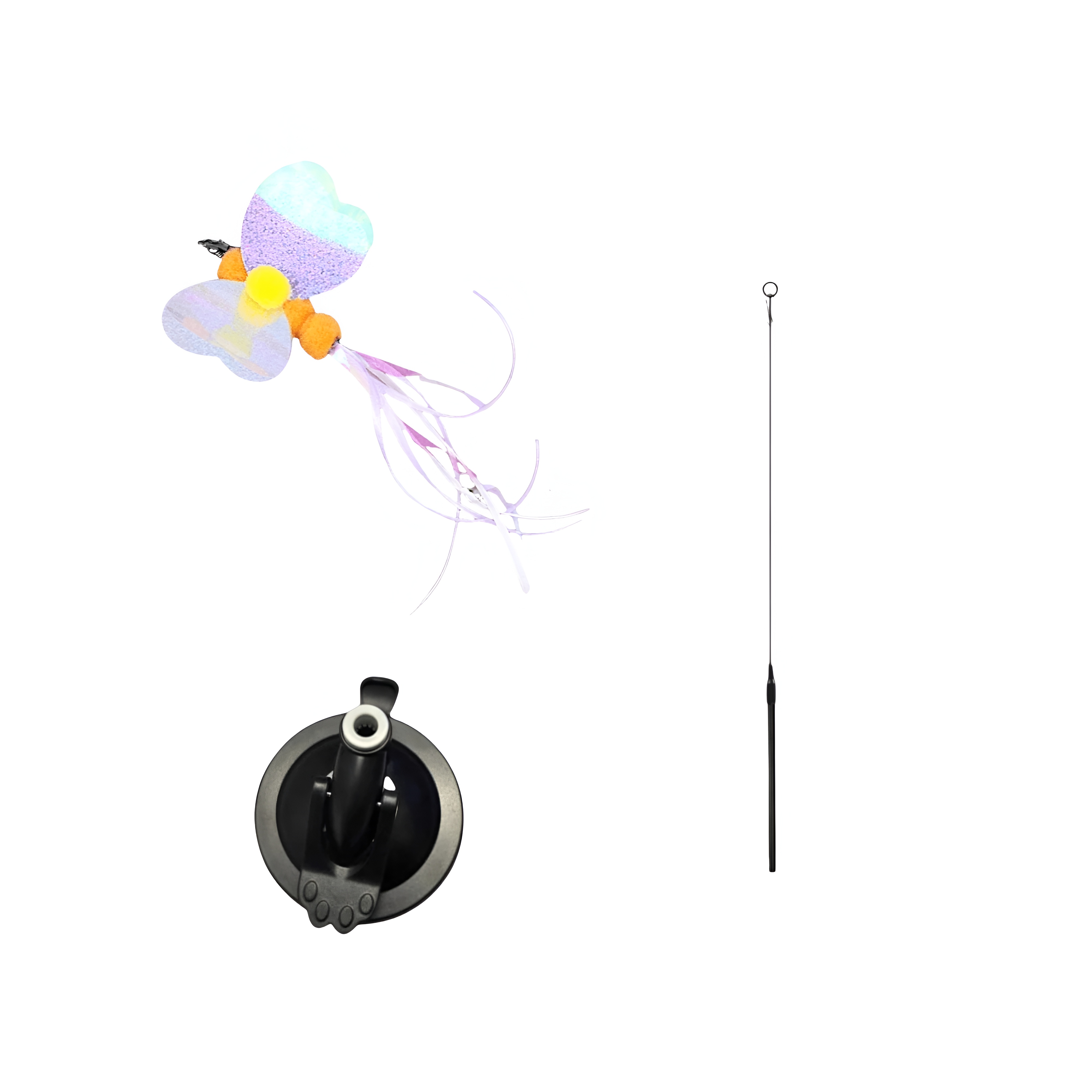 Interactive Pet Teaser Wand With Replacement Feather And Bell