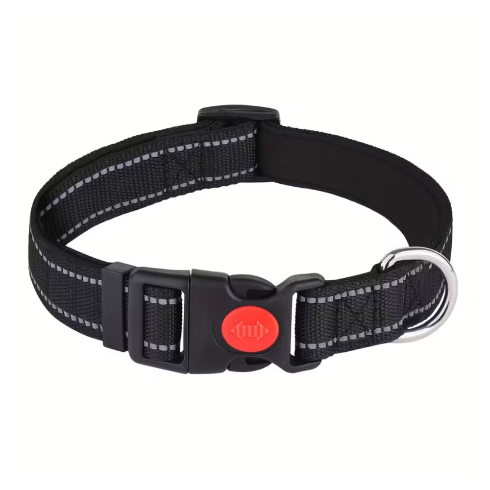 Adjustable Soft Dog Collar With Reflective Stripes