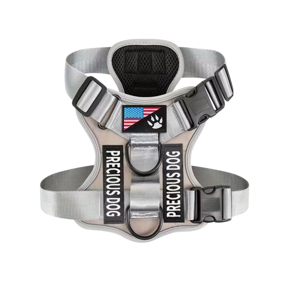 Adjustable Reflective Service Dog Harness With Training Patch Set