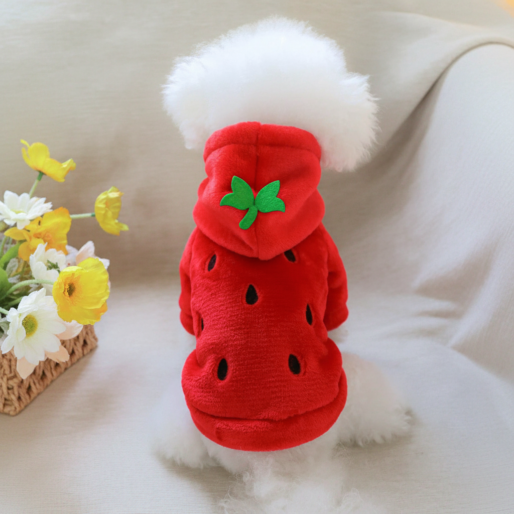 Strawberry Flannel Pet Hoodie