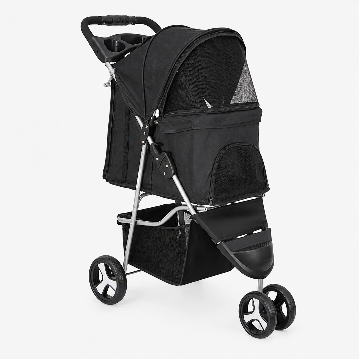 Foldable 3 Wheel Outdoor Travel Pet Stroller Carrier For Dogs And Cats