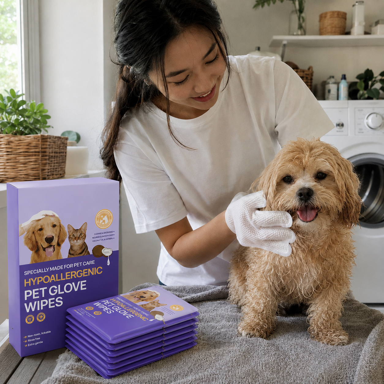 Deshedding Cleaning And Soothing Grooming Coconut Oil Wipes For Dogs And Cats