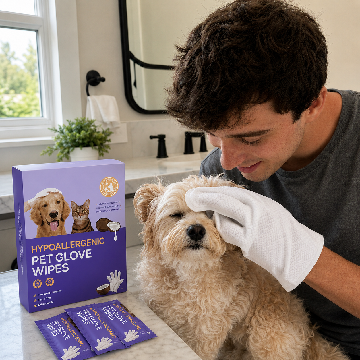 Deshedding Cleaning And Soothing Grooming Coconut Oil Wipes For Dogs And Cats