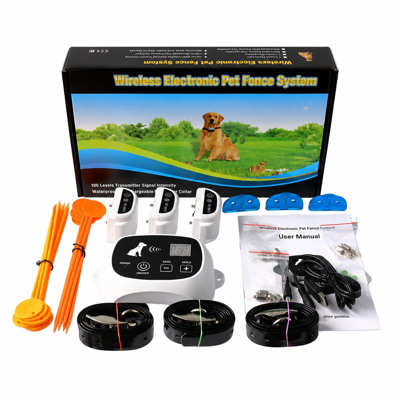 Wireless Dog Fence System With Collar For Dogs