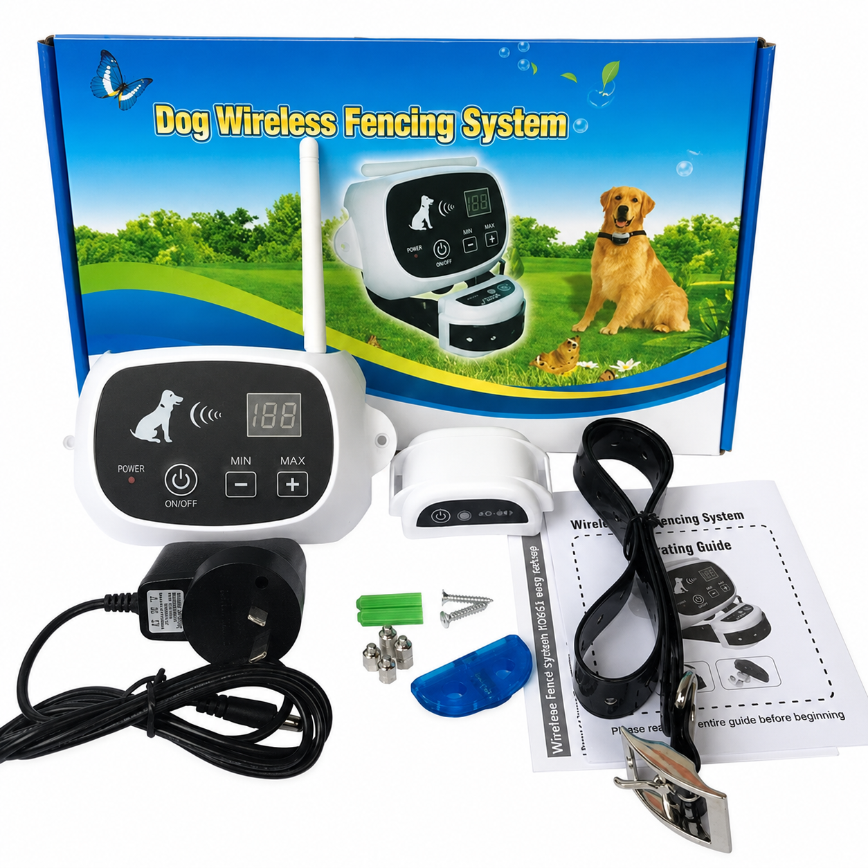 Wireless Dog Fence System With Collar For Dogs