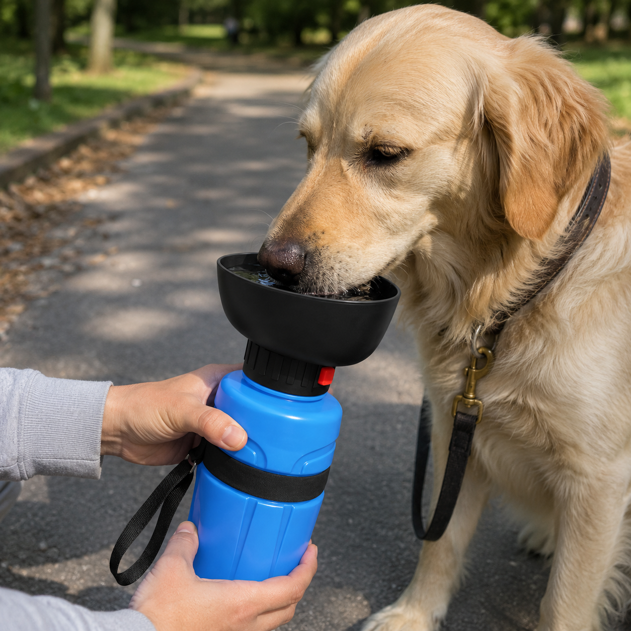 Portable Dog Water Bottle with Foldable Drinking Cup