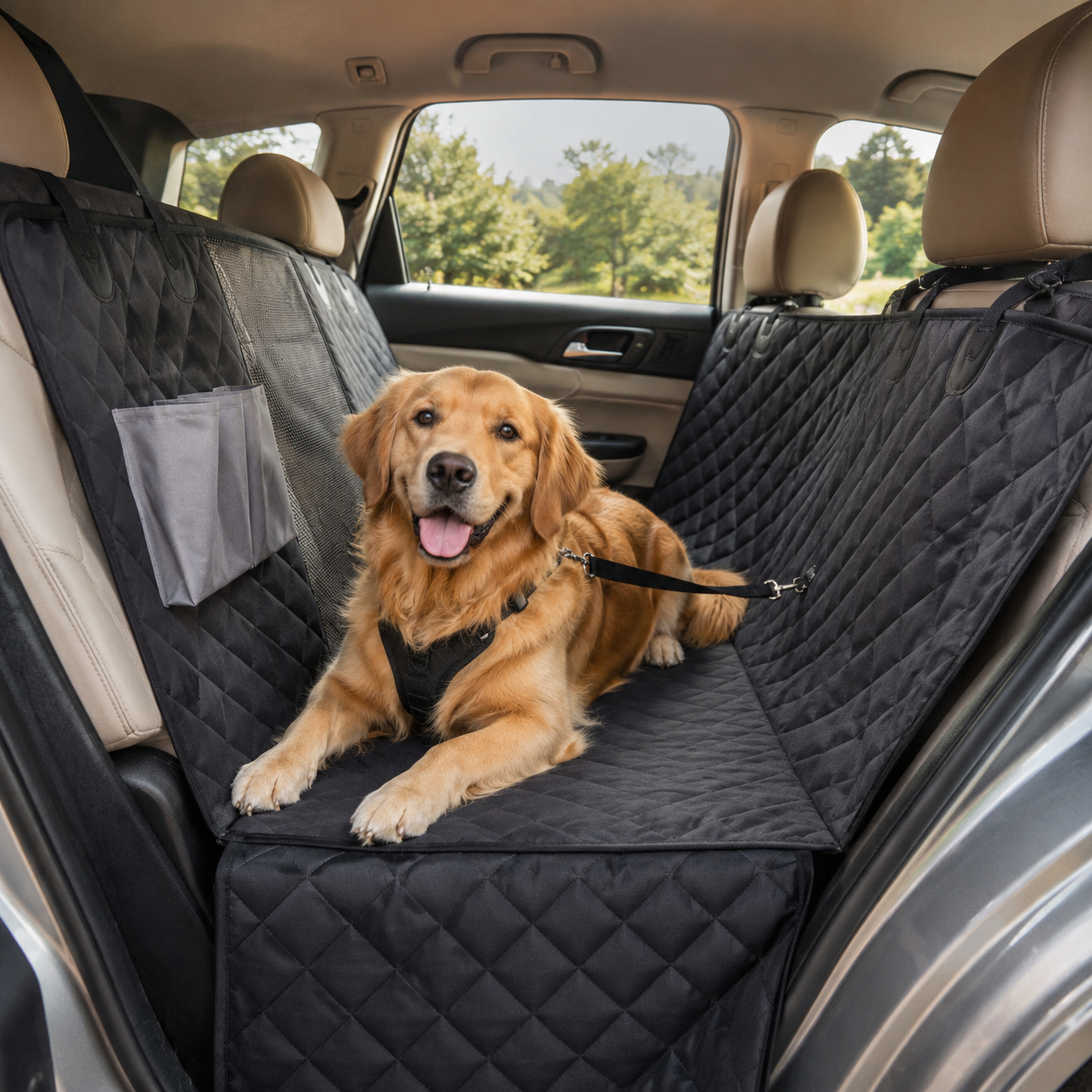 Waterproof Dog Car Seat Cover with Non-Slip Backing