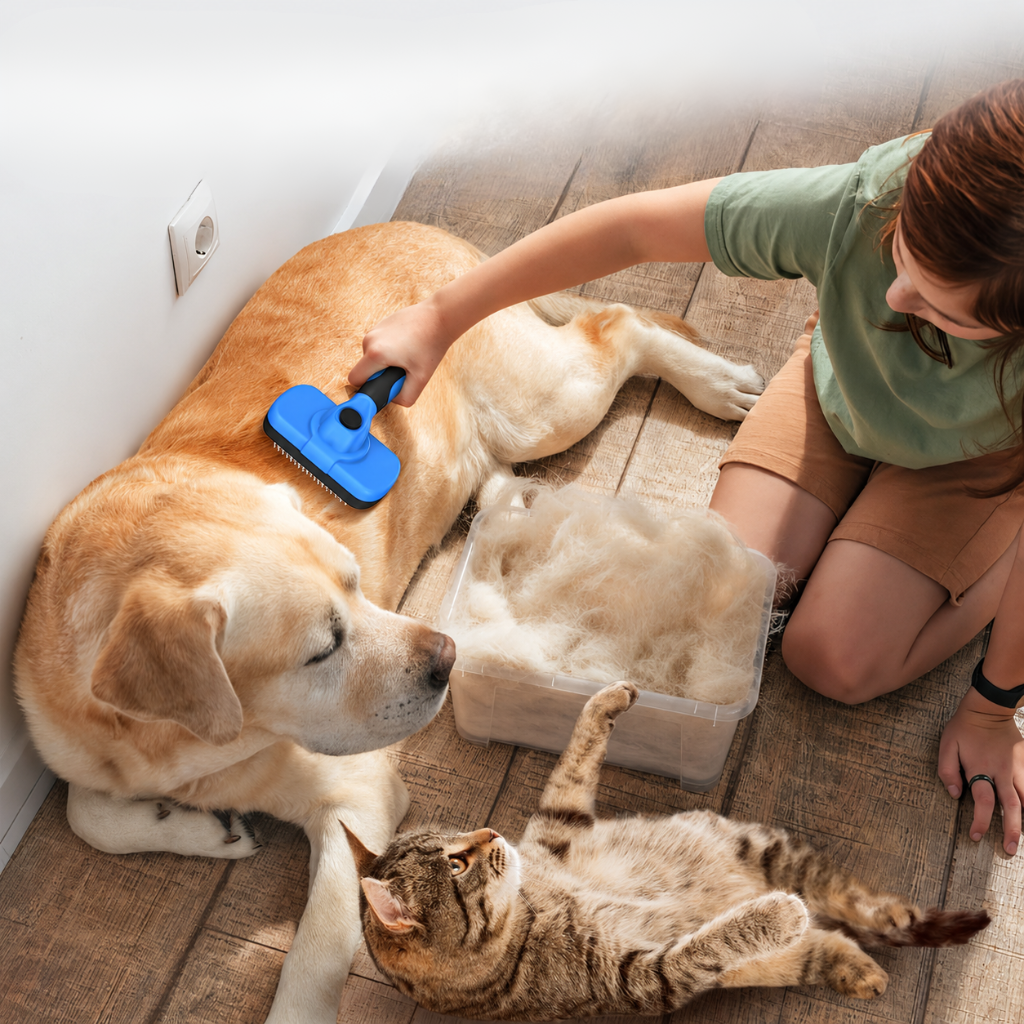 Pet Grooming Brush With Hair Removal And Deshedding Tool