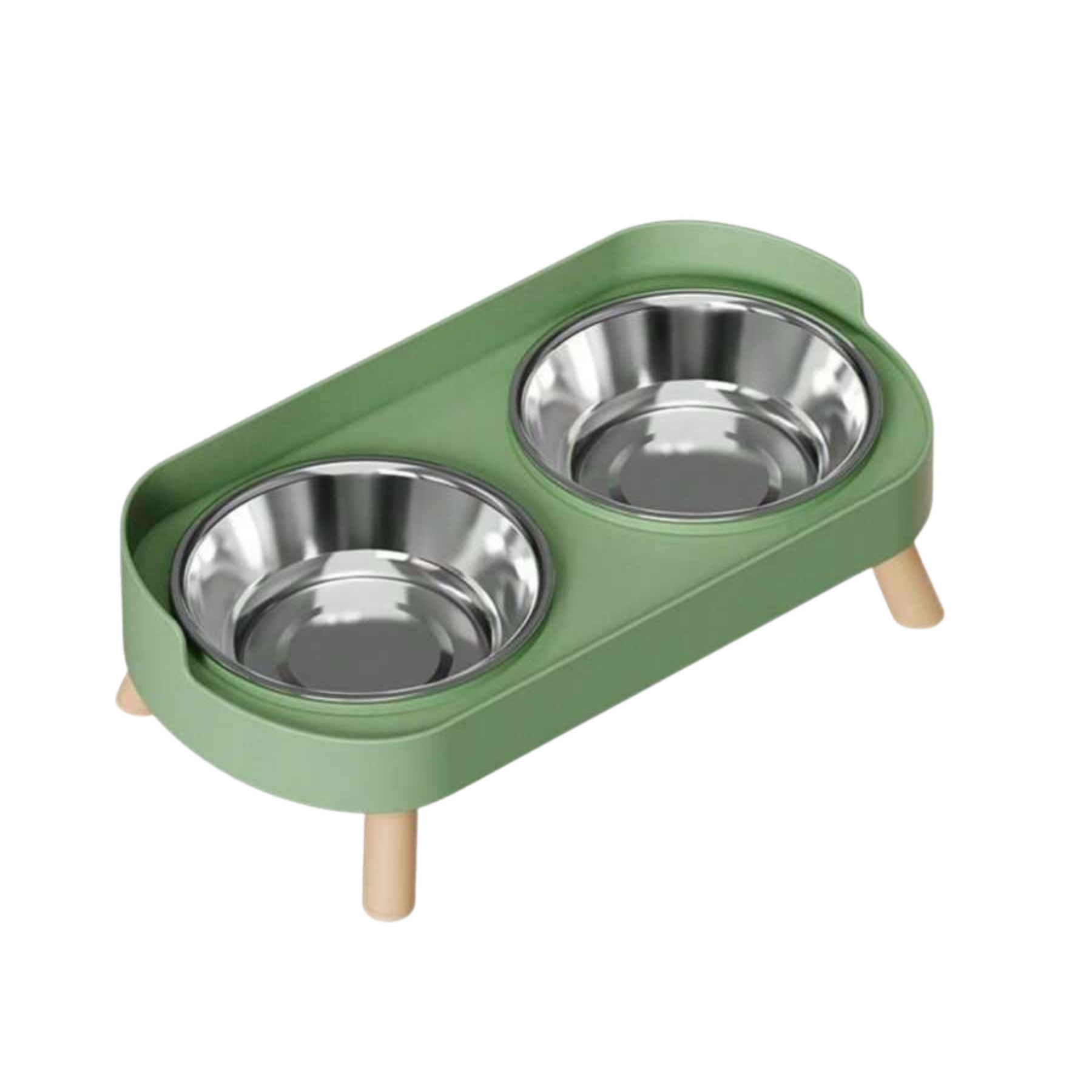 Elevated Double Pet Bowl Set With Stand Stainless Steel Food And Water Bowls