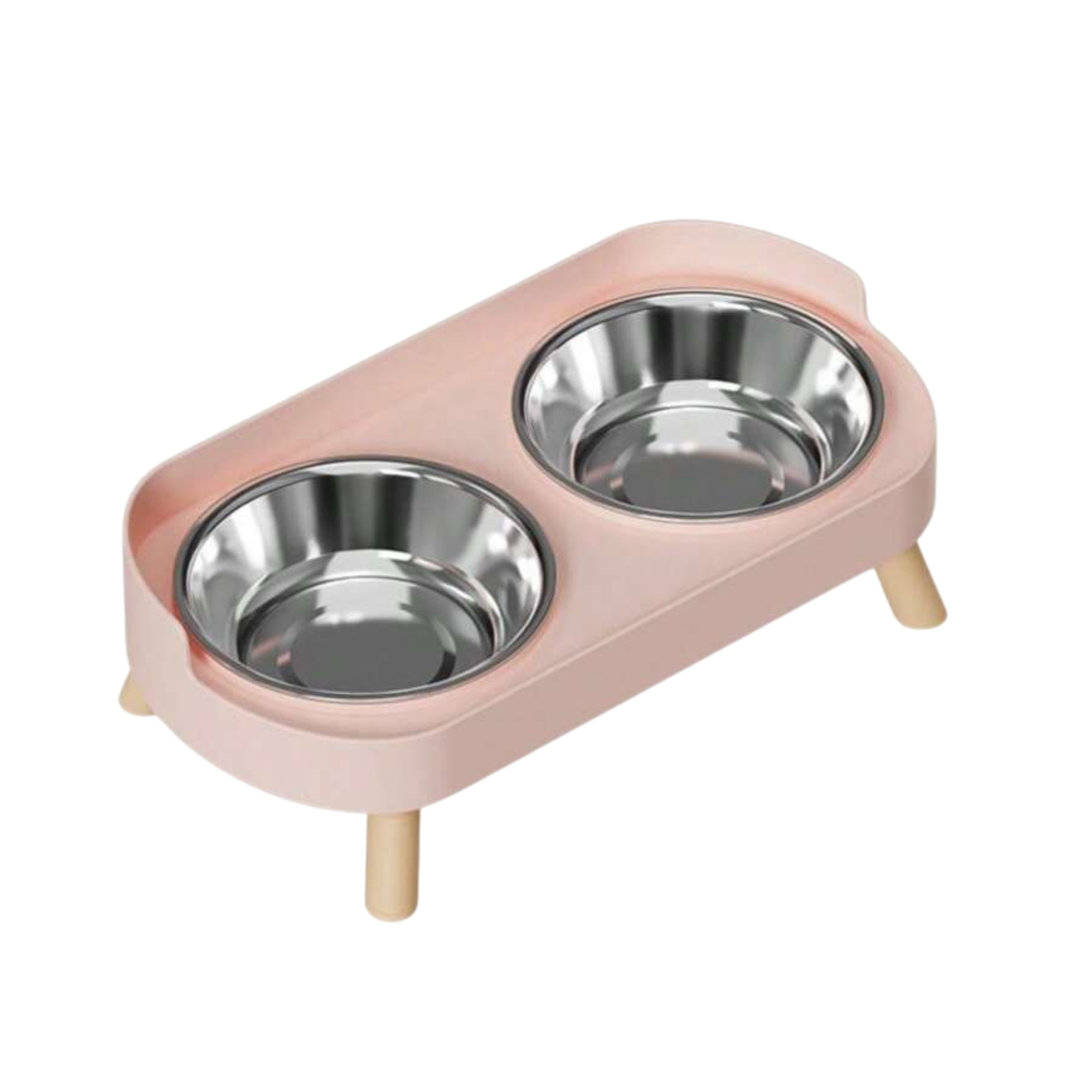 Elevated Double Pet Bowl Set With Stand Stainless Steel Food And Water Bowls