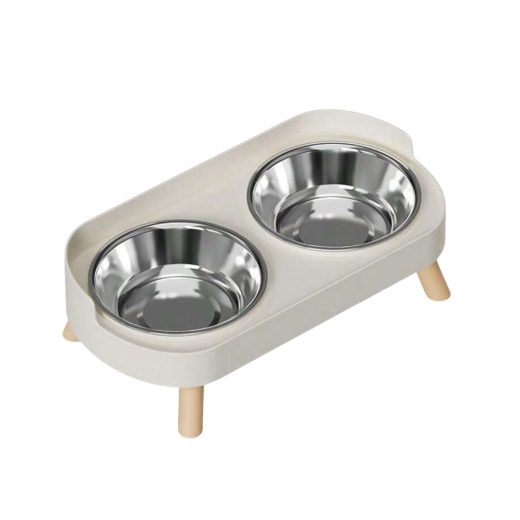 Elevated Double Pet Bowl Set With Stand Stainless Steel Food And Water Bowls