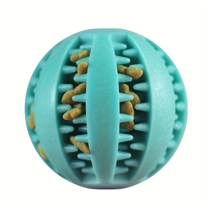 Interactive Dog Chew Ball With Treat Holder And Teeth Cleaning Design