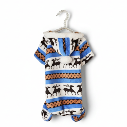 Pet Christmas Reindeer Hooded Pajama Jumpsuit For Dogs