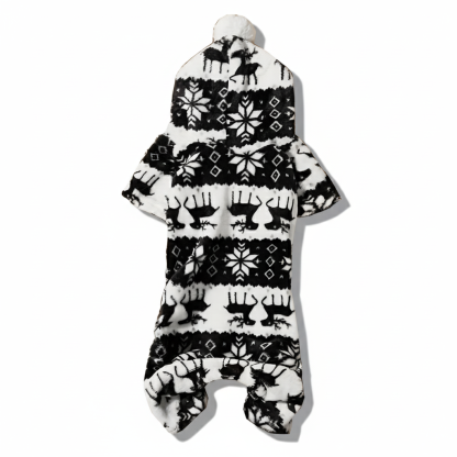 Pet Christmas Reindeer Hooded Pajama Jumpsuit For Dogs