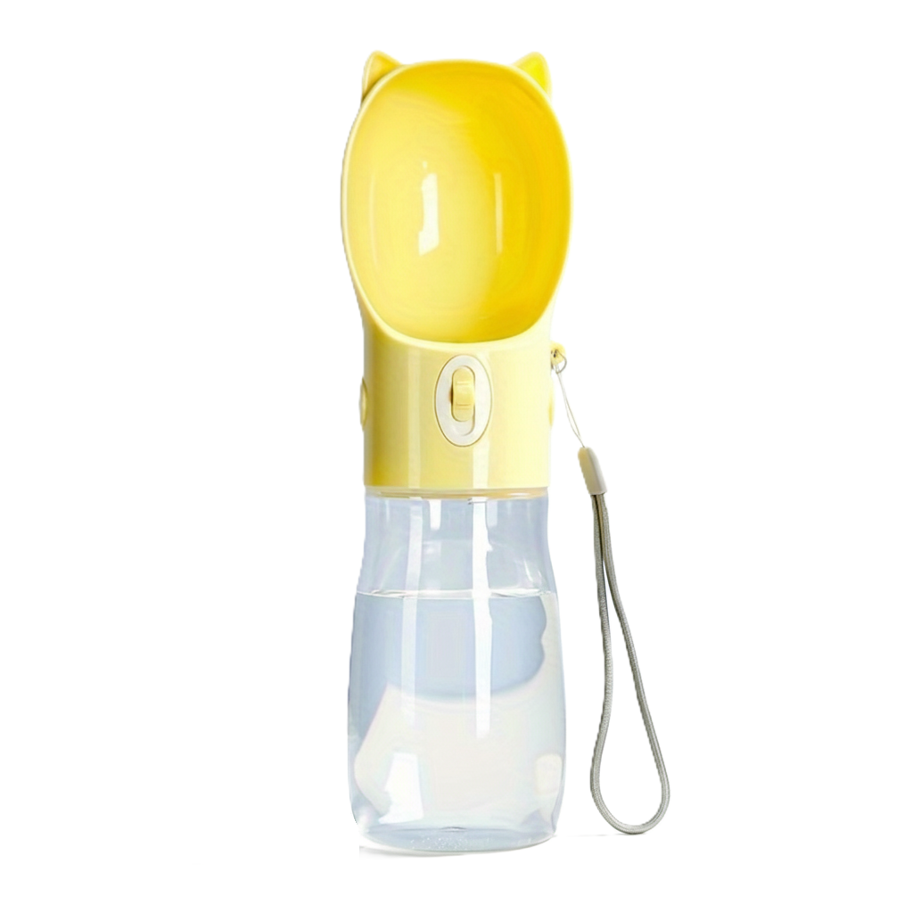 Portable Dog Water Bottle With Built In Bowl For Travel Use