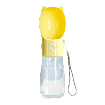 Portable Dog Water Bottle With Built In Bowl For Travel Use