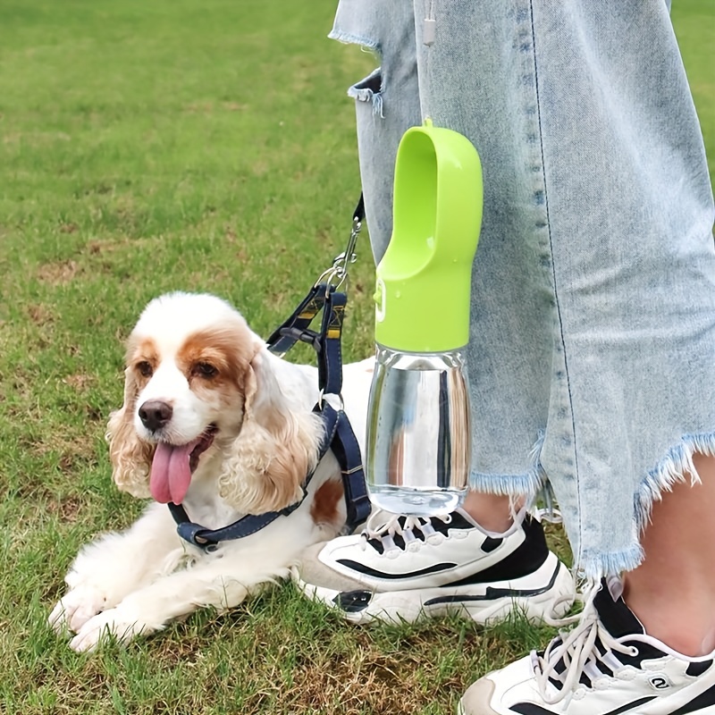 Portable Dog Water Bottle With Built In Bowl For Travel Use