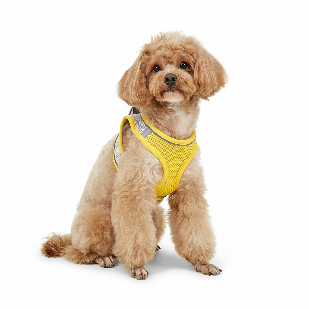 Soft Mesh Pet Harness Vest With Reflective Strip For Small Dogs And Ca