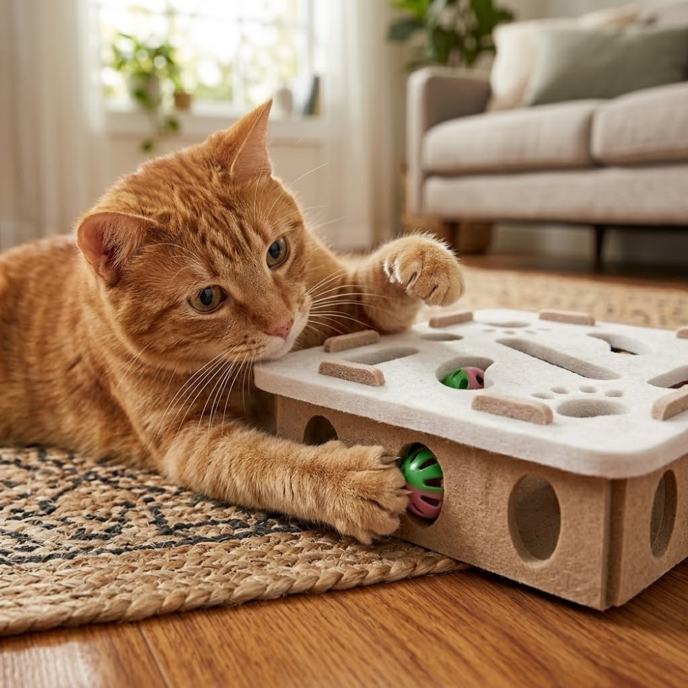 Interactive Cat Puzzle Toy Maze With Bell Balls And Tunnel Play