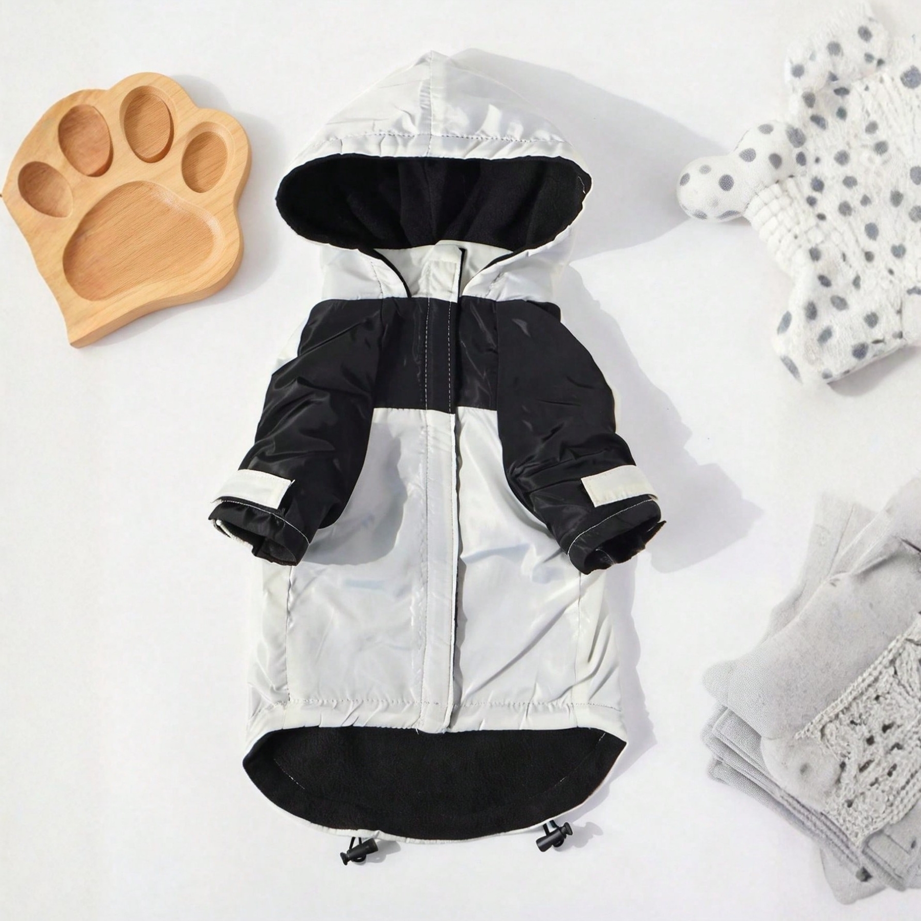 Waterproof Dog Jacket With Hood And Zipper