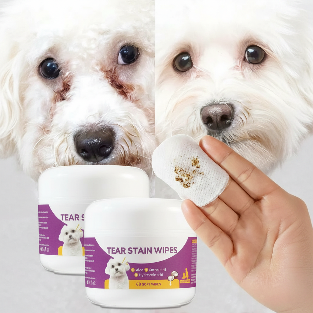 Gentle Pet Tear Stain Cleaning Wipes For Daily Use 