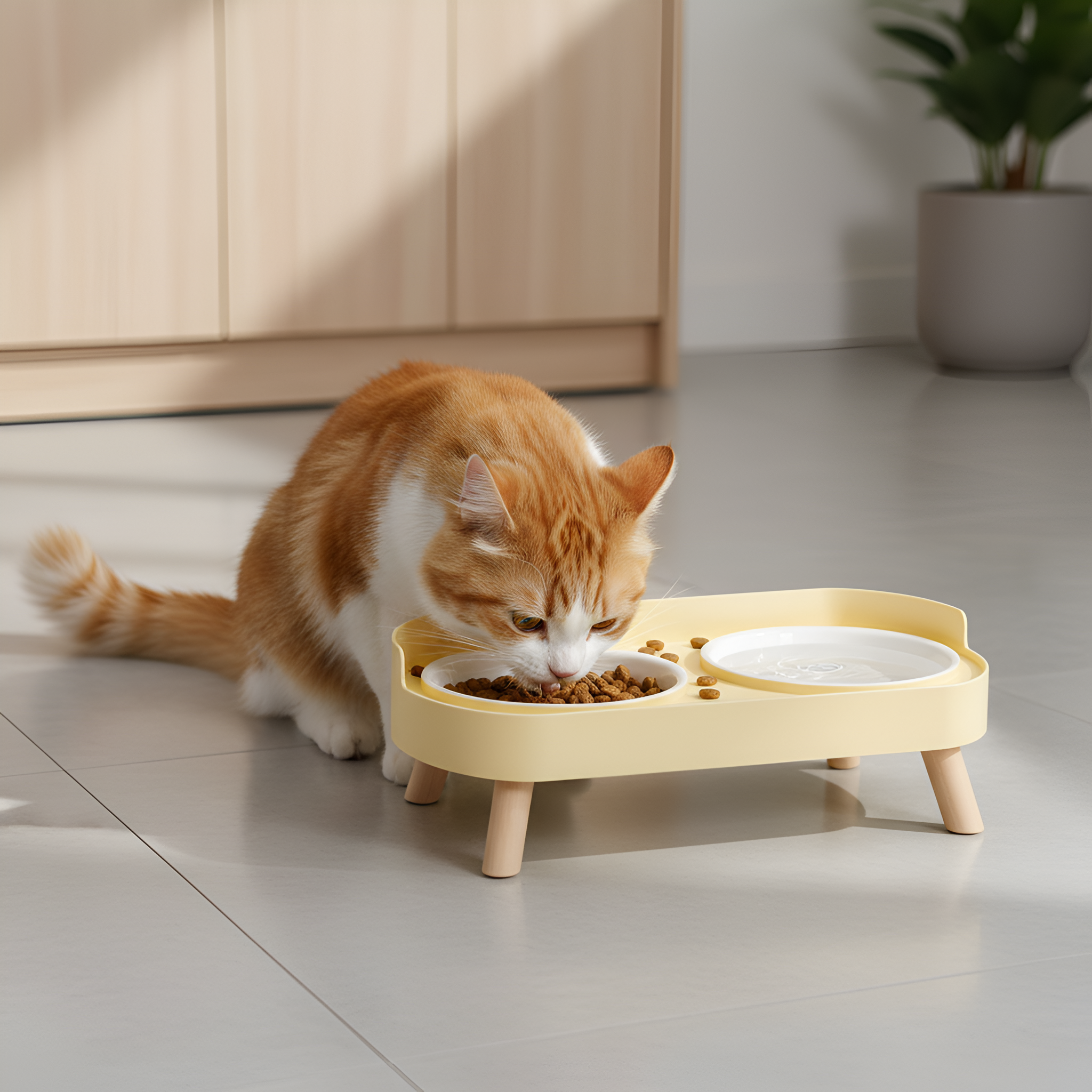 Elevated Double Pet Bowl Set With Stand Stainless Steel Food And Water Bowls