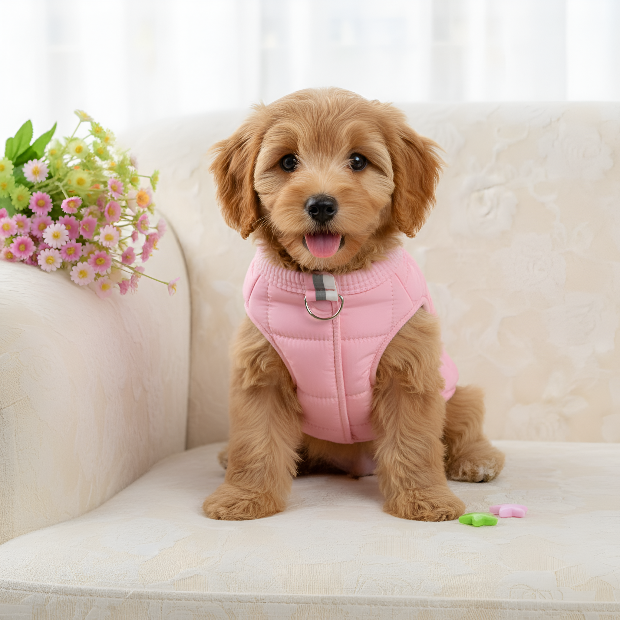 Simple Padded Dog Vest With Harness Ring
