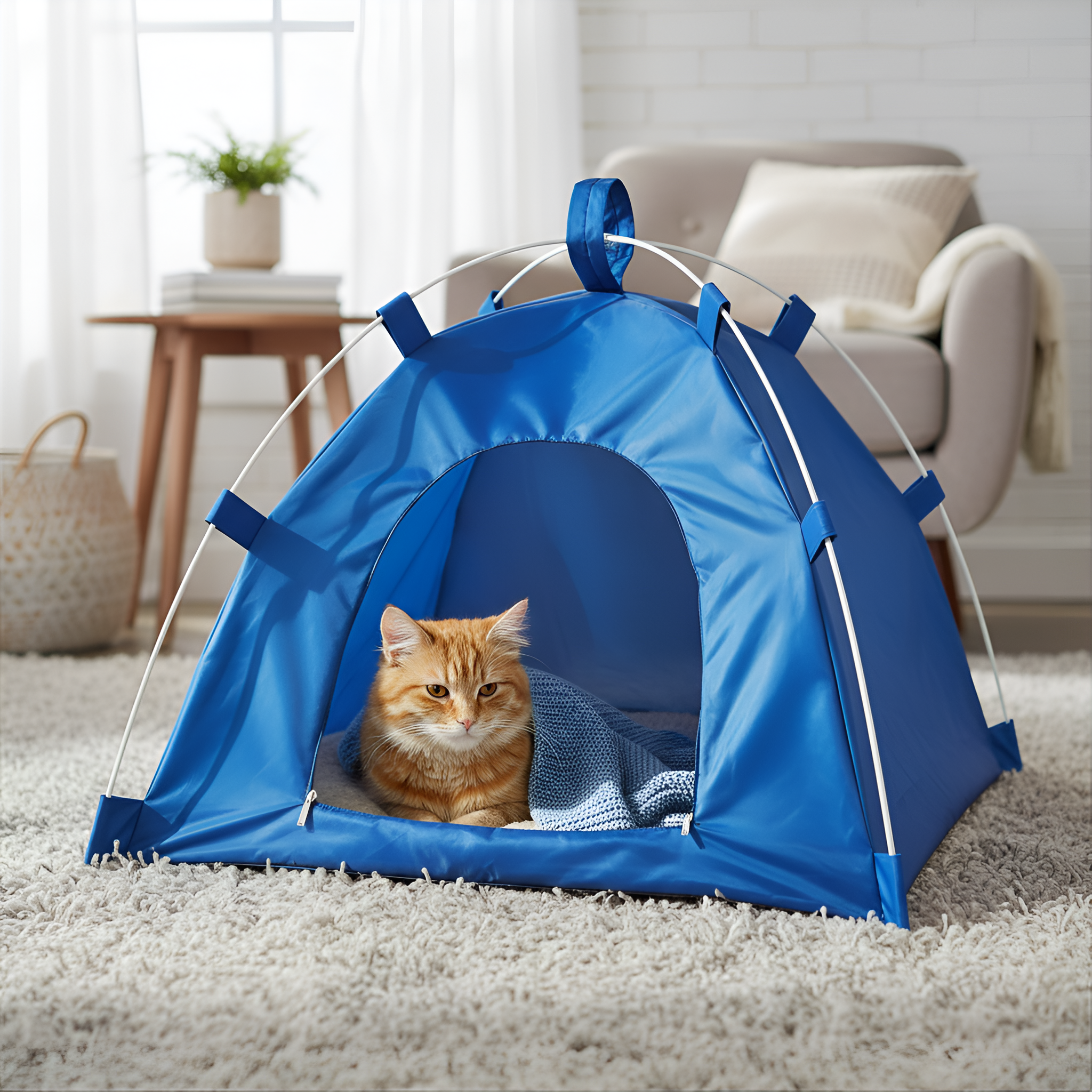 Foldable And Waterproof Pet Tent House With Cushion