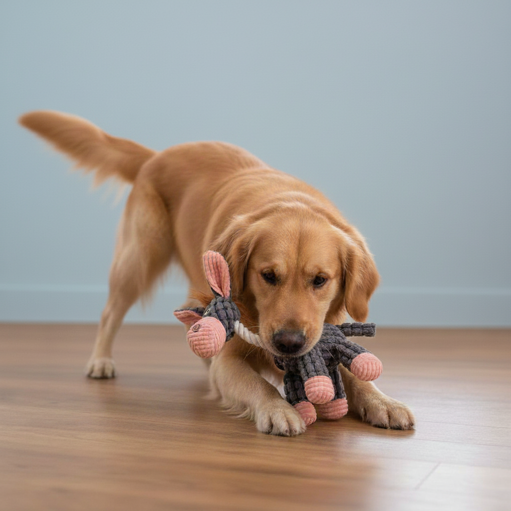 Bite Resistant Plush Donkey Toy For Dogs With Sound And Chew Support