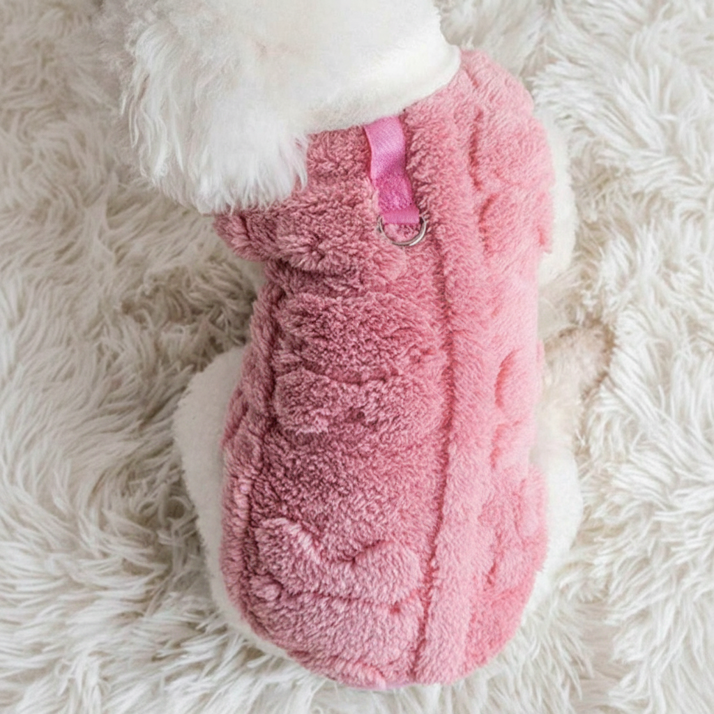 Cozy Flannelette Dog Vest With Harness Loop