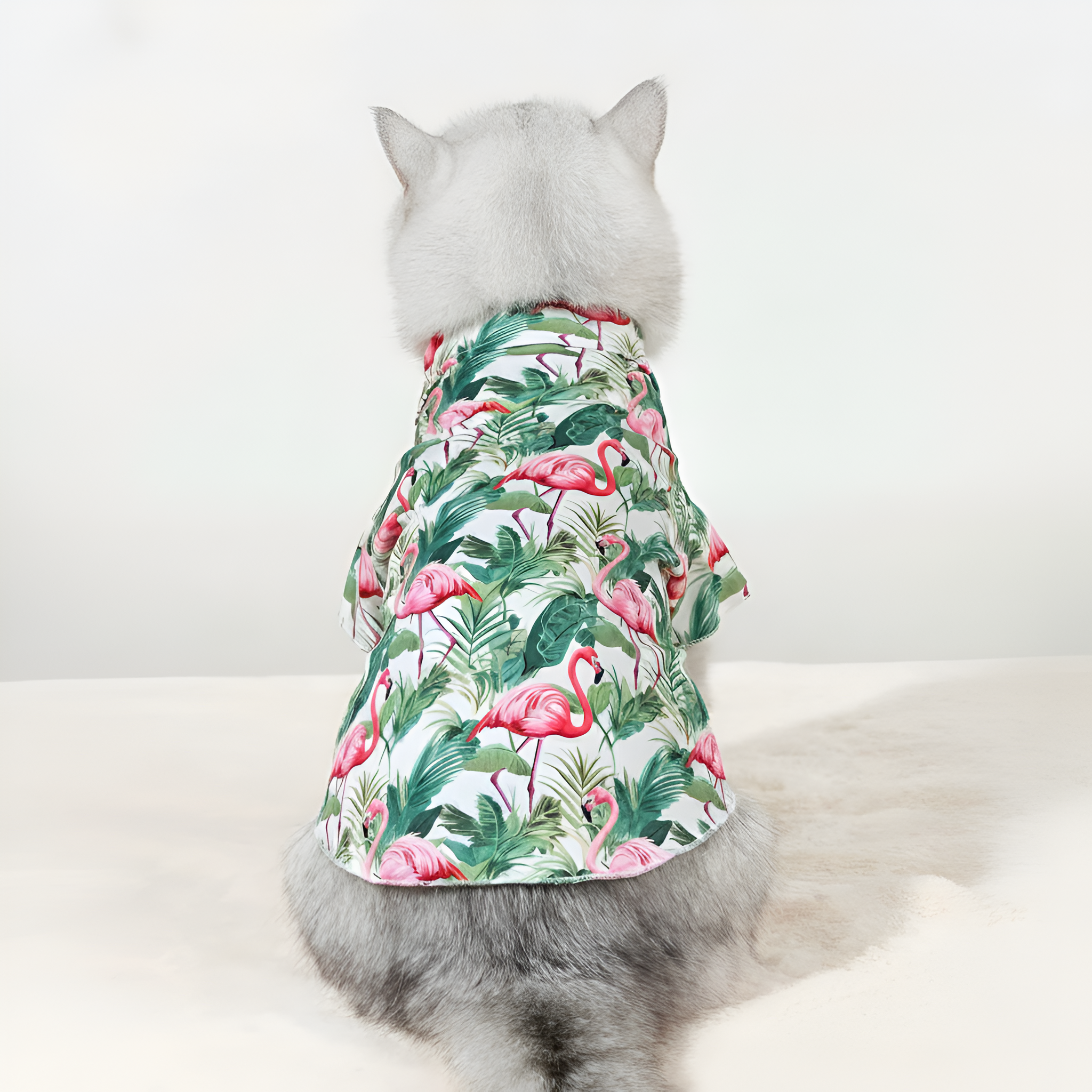 Tropical Print Pet Shirt With Pineapple And Hibiscus Design
