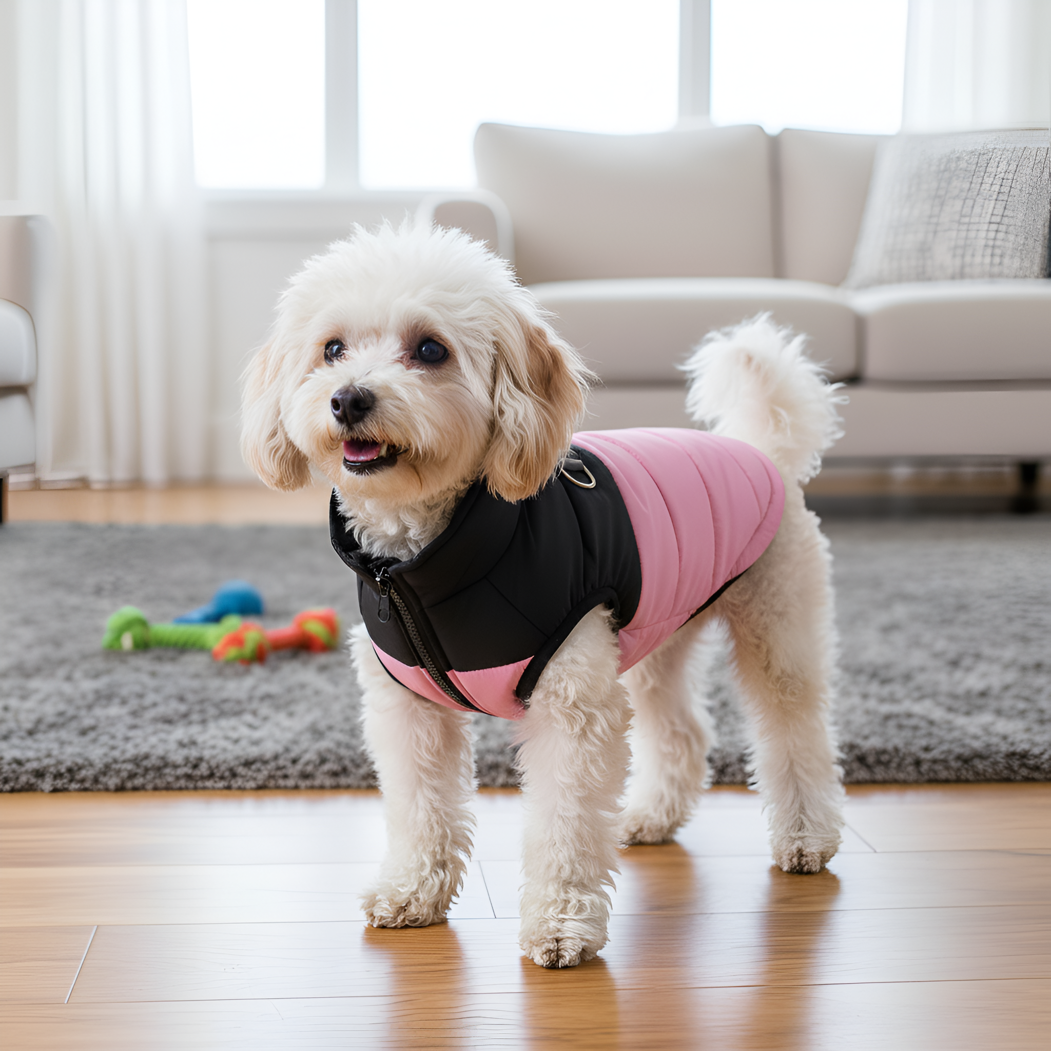 Insulated Dog Vest With Zipper And Leash Ring