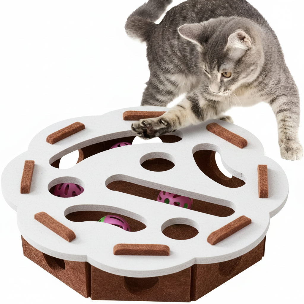 Interactive Cat Puzzle Toy Maze With Bell Balls And Tunnel Play