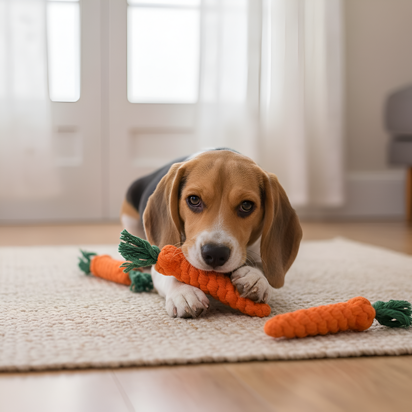 Carrot Design Dog Chew Toy With Tassels