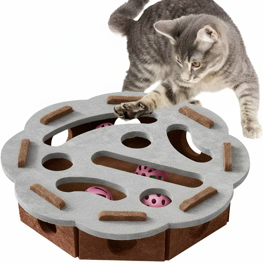 Interactive Cat Puzzle Toy Maze With Bell Balls And Tunnel Play