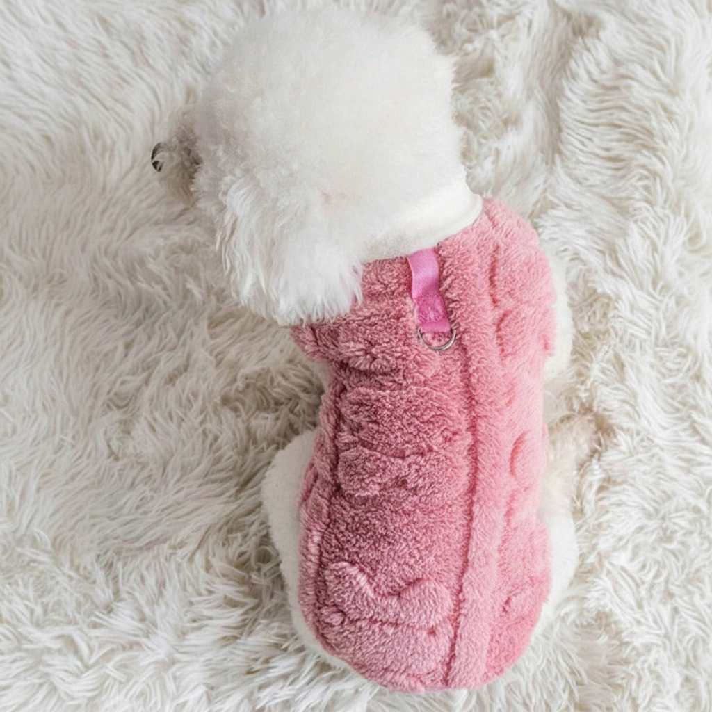 Cozy Flannelette Dog Vest With Harness Loop