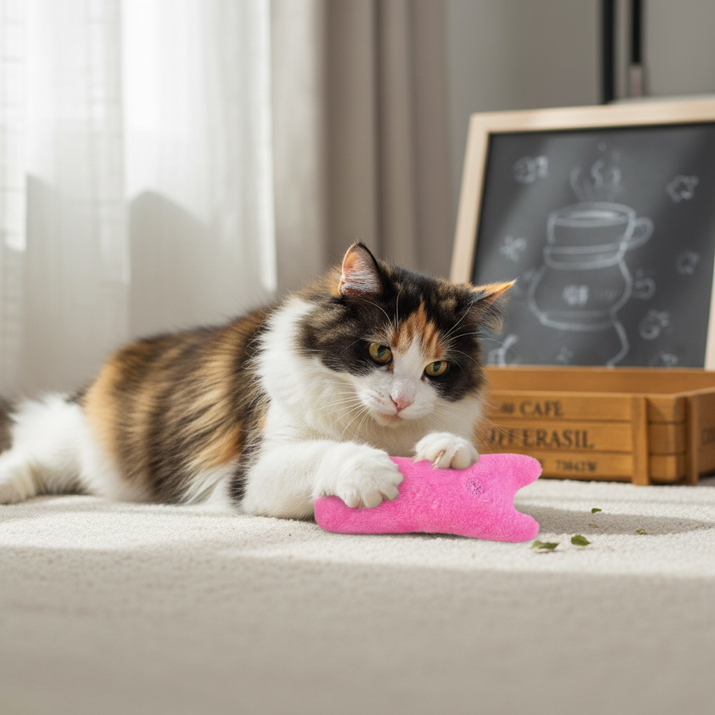 Soft Plush Catnip Pet Toy With Cartoon Design For Cats Chew Play