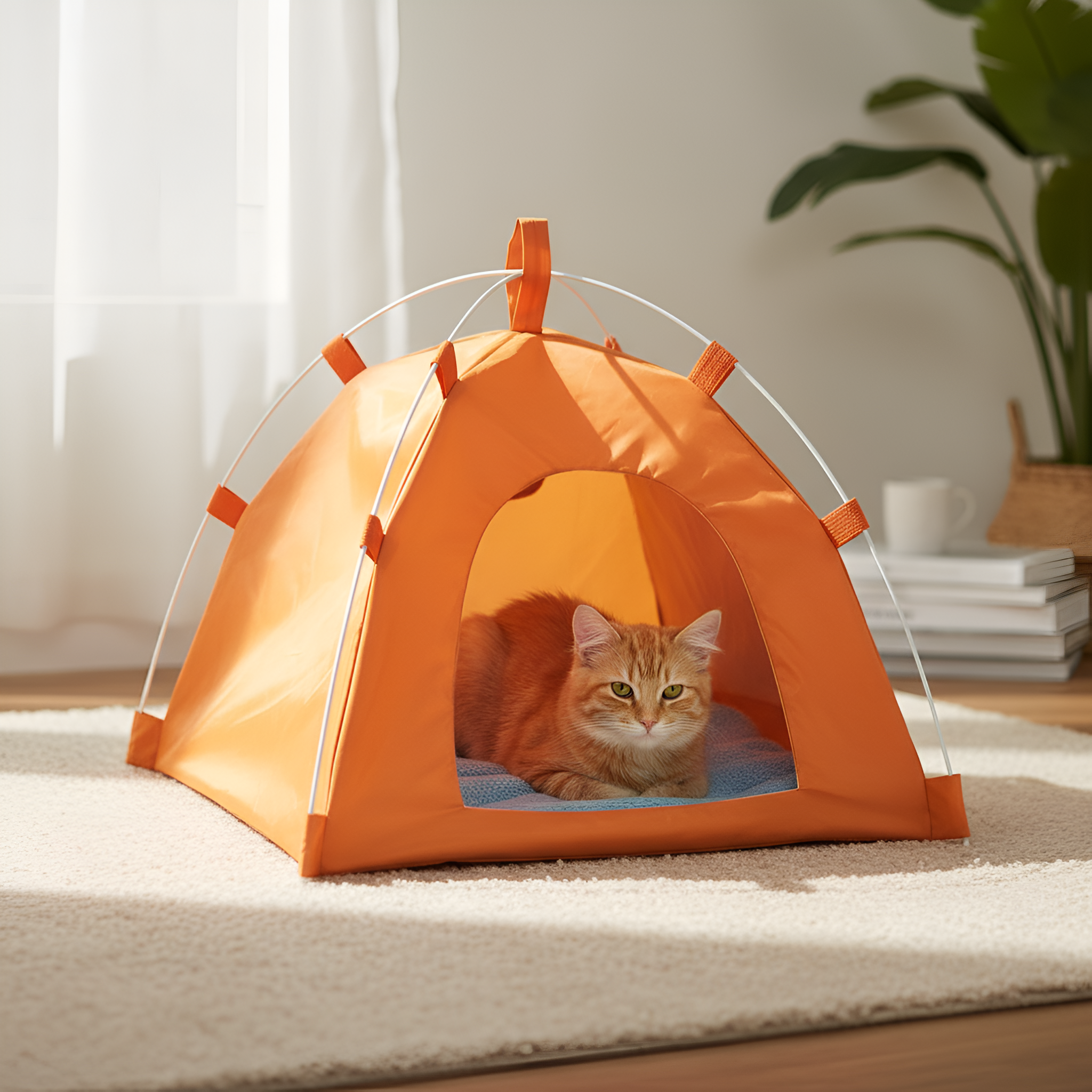 Foldable And Waterproof Pet Tent House With Cushion