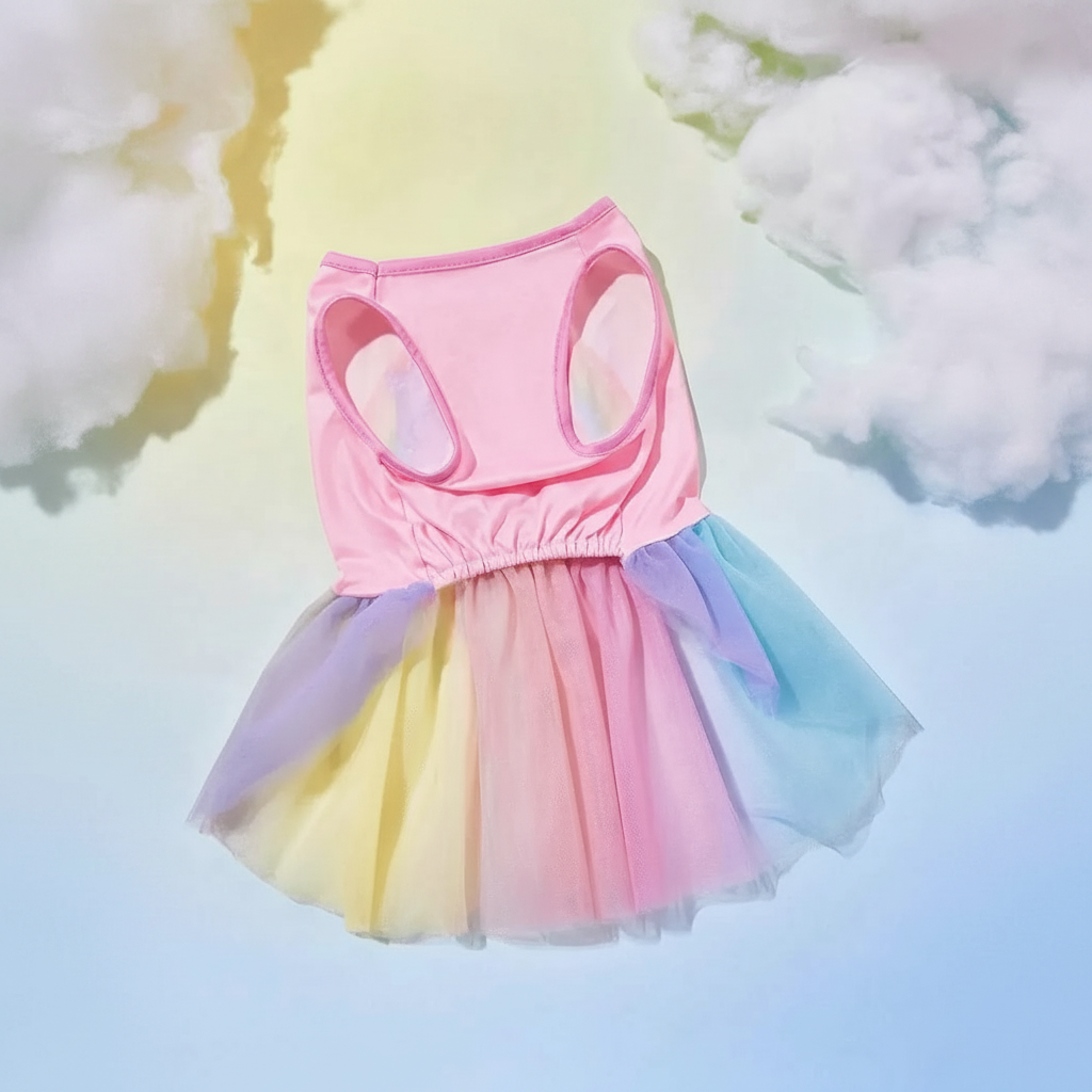 Strawberry Shortcake Cartoon Design Pet Dress With Lace Details 